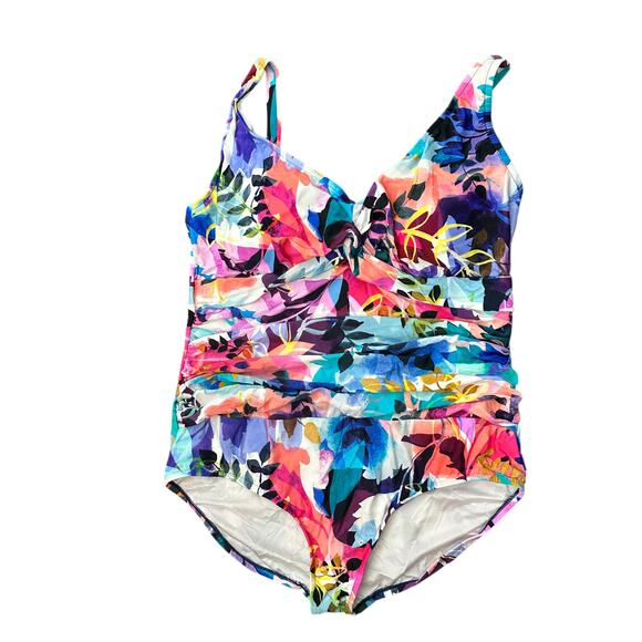 Maxine of Hollywood Floral Swimsuit size 22W - Picture 2 of 9